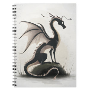 Whimsical Dragon Illustration  Notebook