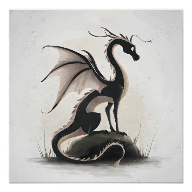 Whimsical Dragon Illustration  Poster (Front)