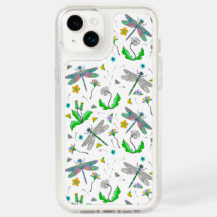 Whimsical Dragonflies and Dandelions Hand Drawn Speck iPhone 14 Plus Case