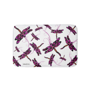 Whimsical Dragonflies Bathroom Mat