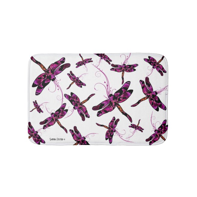 Whimsical Dragonflies Bathroom Mat (Front)