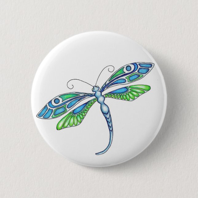 Whimsical Dragonflies Button (Front)