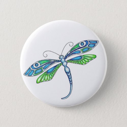 Whimsical Dragonflies Button