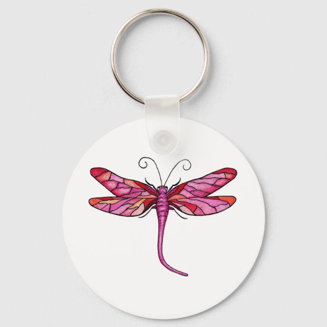 Whimsical Dragonflies Keychain (Front)