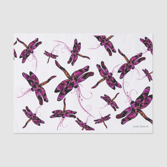 Whimsical Dragonflies Tissue Paper (Front)
