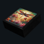 Whimsical Dragonfly Floral Abstract Art Prosperity Gift Box<br><div class="desc">Dragonflies are often seen as symbols of transformation, adaptability, and self-realization. Their life cycle, which includes a dramatic metamorphosis, represents personal growth and the ability to embrace change. In many cultures, dragonflies are also associated with light and joy, as their iridescent wings reflect sunlight beautifully. Additionally, dragonflies symbolize the power...</div>