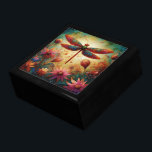 Whimsical Dragonfly Floral Abstract Art Teal Pink Gift Box<br><div class="desc">Whimsical Dragonfly Floral Abstract Art Teal Pink</div>