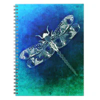 Personalized Notebook, Dragonflies and Flowers Sketchbook, Coil