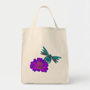 Whimsical Dragonfly On Flower Tote Bag