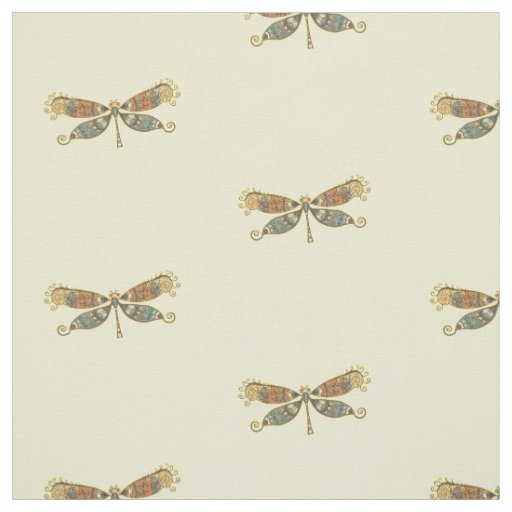 Whimsical Dragonfly Pattern Fabric