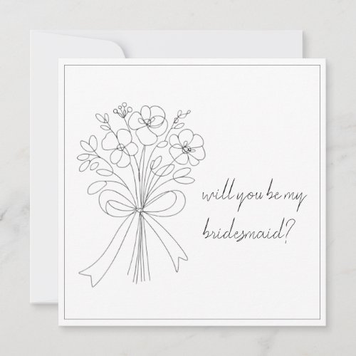 whimsical drawn bow  flower bridesmaid proposal  invitation