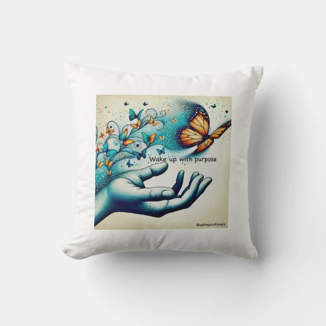 Whimsical Dreams: Butterfly Bliss Pillow (Front)