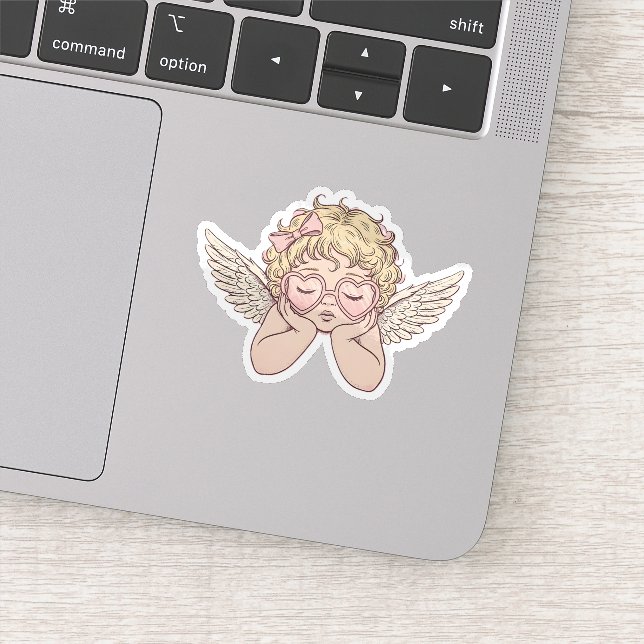 Whimsical Dreamscape Cherub with Hear Sticker (Detail)