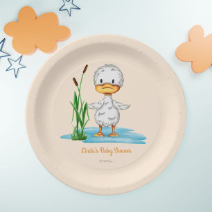 Whimsical Duckling Baby Shower Paper Plates
