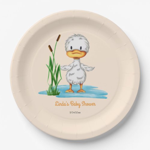 Whimsical Duckling Baby Shower Paper Plates