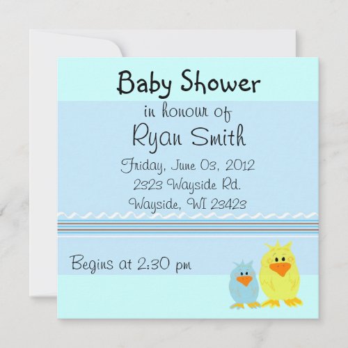 Whimsical Ducks Baby Shower Invitation