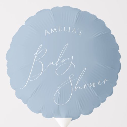 Whimsical Dusty Blue Baby Shower Balloon