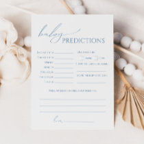 Whimsical Dusty Blue Baby Shower Predictions Card