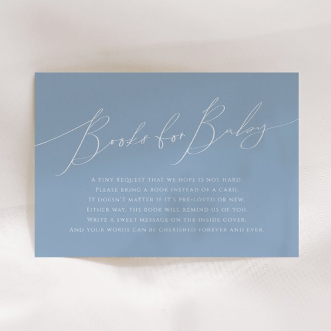 Whimsical Dusty Blue Books For Baby Enclosure Card (Creator Uploaded)
