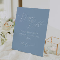Whimsical Dusty Blue Diaper Raffle Baby Shower
