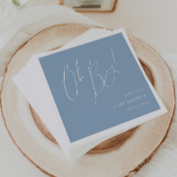 Whimsical Dusty Blue Oh Boy Baby Shower