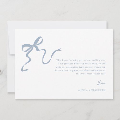 Whimsical Dusty Blue Wedding Thank You Card