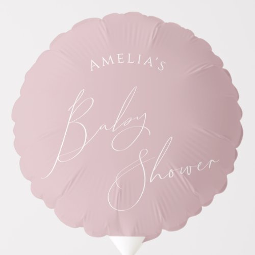 Whimsical Dusty Rose Baby Shower Balloon