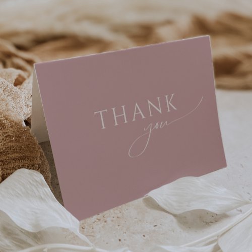 Whimsical Dusty Rose Folded Baby Shower Thank You Card