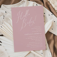 Whimsical Dusty Rose Hello Baby! Baby Shower