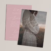 Whimsical Dusty Rose Photo All in One Baby Shower