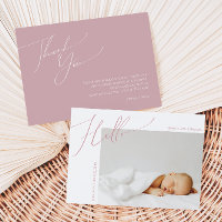 Whimsical Dusty Rose Thank You Baby