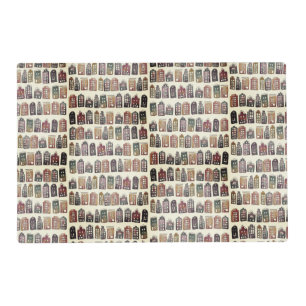 Whimsical Dutch Houses Amsterdam Pattern Neutrals Placemat