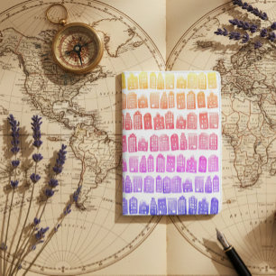 Whimsical Dutch Houses Amsterdam Pattern Quirky Passport Holder