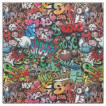 Whimsical dynamic street art Graffiti art pattern Fabric