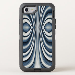 Whimsical Earth Toned Blue Abstract Pattern OtterBox Defender iPhone SE/8/7 Case