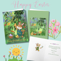 Whimsical Easter Bunny Chicken Custom Message