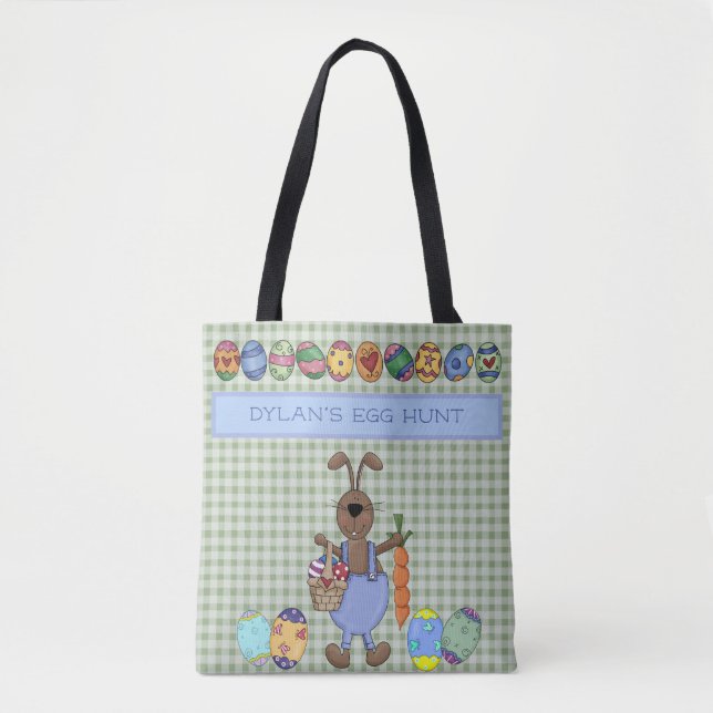 Whimsical Easter Bunny - Easter Egg Hunt Tote Bag  (Front)