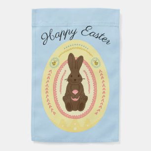 Whimsical Easter Bunny with Egg Garden Flag