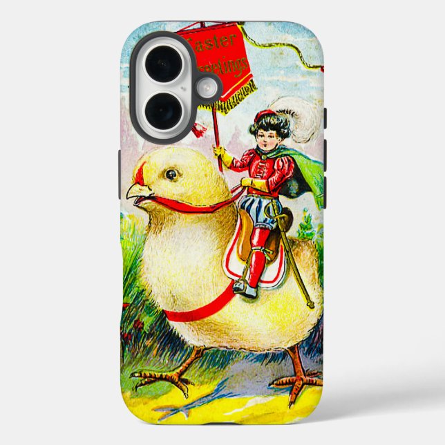 Whimsical Easter Greetings: Rider on Giant Chick Case-Mate iPhone Case (Back)