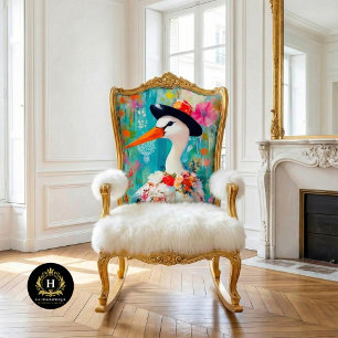 Whimsical Easter Spring Stork Decoupage Tissue Paper