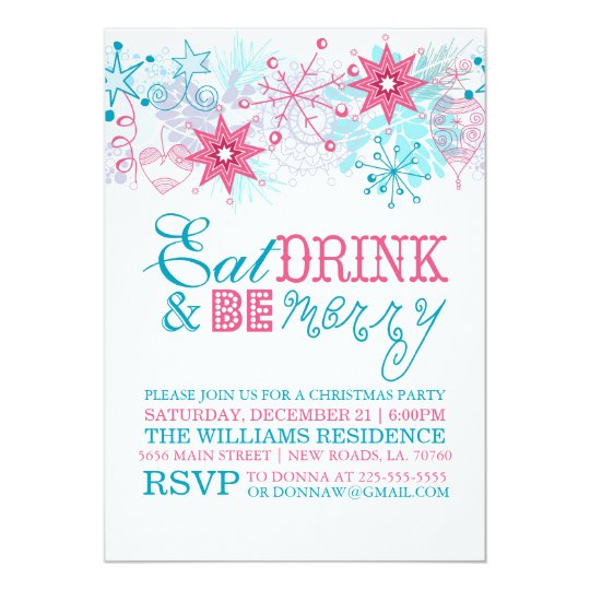 Whimsical Eat Drink and Be Merry Card