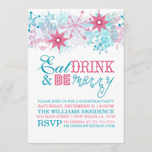 Whimsical Eat Drink and Be Merry Invitation