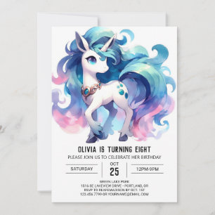 Whimsical Editable Horse Birthday Invitation