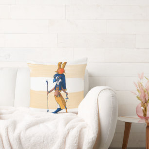 Whimsical Egyptian Mermaid Throw Pillow