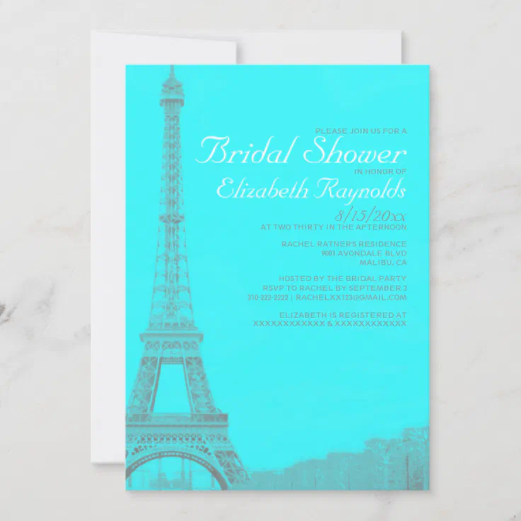 Whimsical Eiffel Tower Bridal Shower Invitations Zazzle