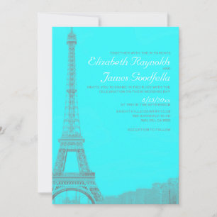 Whimsical Eiffel Tower Wedding Invitations