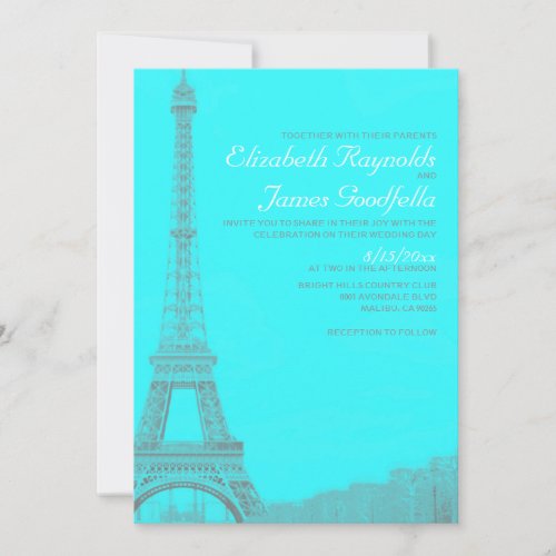 Whimsical Eiffel Tower Wedding Invitations