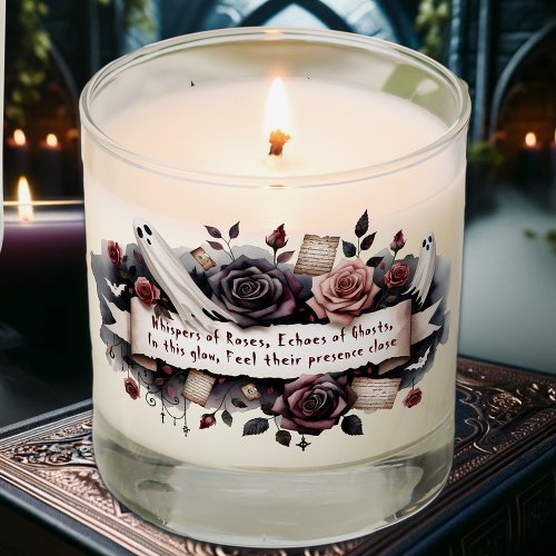 Whimsical Elegance Ghost  Roses Halloween Scented Candle