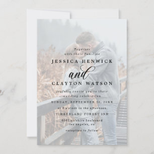 Whimsical Elegant 4 Photo Vellum Overlay Wedding Invitation