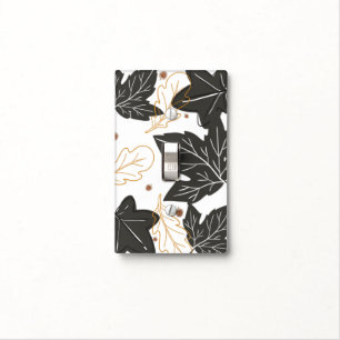 Whimsical Elegant Autumn Fall Leaves Acorns Light Switch Cover